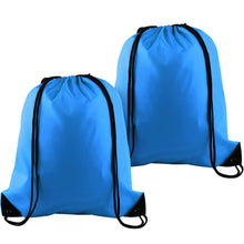 KUUQA 2 Pcs Drawstring Backpack Bags Sports Cinch Sack String Backpack Storage Bags for School Gym Traveling (Black)