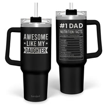 SANDJEST Dad Gift from Daughter, 40oz Stainless Steel Insulated Coffee Tumbler With Lid & Straw, Travel Cup Gift for Dad, Christmas Birthday Father's Day