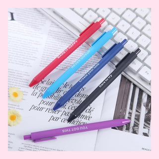 14 Pack Inspirational Pens with Motivational Quotes | Vibrant Colors Black Ink Pens | Uplifting Stationery for Teachers, Students, Office & Classroom Supplies