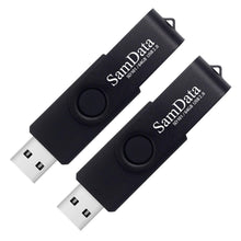 SamData 32GB USB Flash Drives 2 Pack 32GB Thumb Drives Memory Stick Jump Drive with LED Light for Storage and Backup (2 Colors: Black Blue)