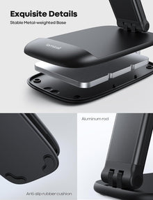 Lamicall Cell Phone Stand for Desk - [Height Adjustable] Foldable Mobile Phone Holder, Portable Stand for iPhone 17 16 15 14 13 12 11 Pro Max Plus Air, Galaxy S25, Office Gift, Telephone Accessories
