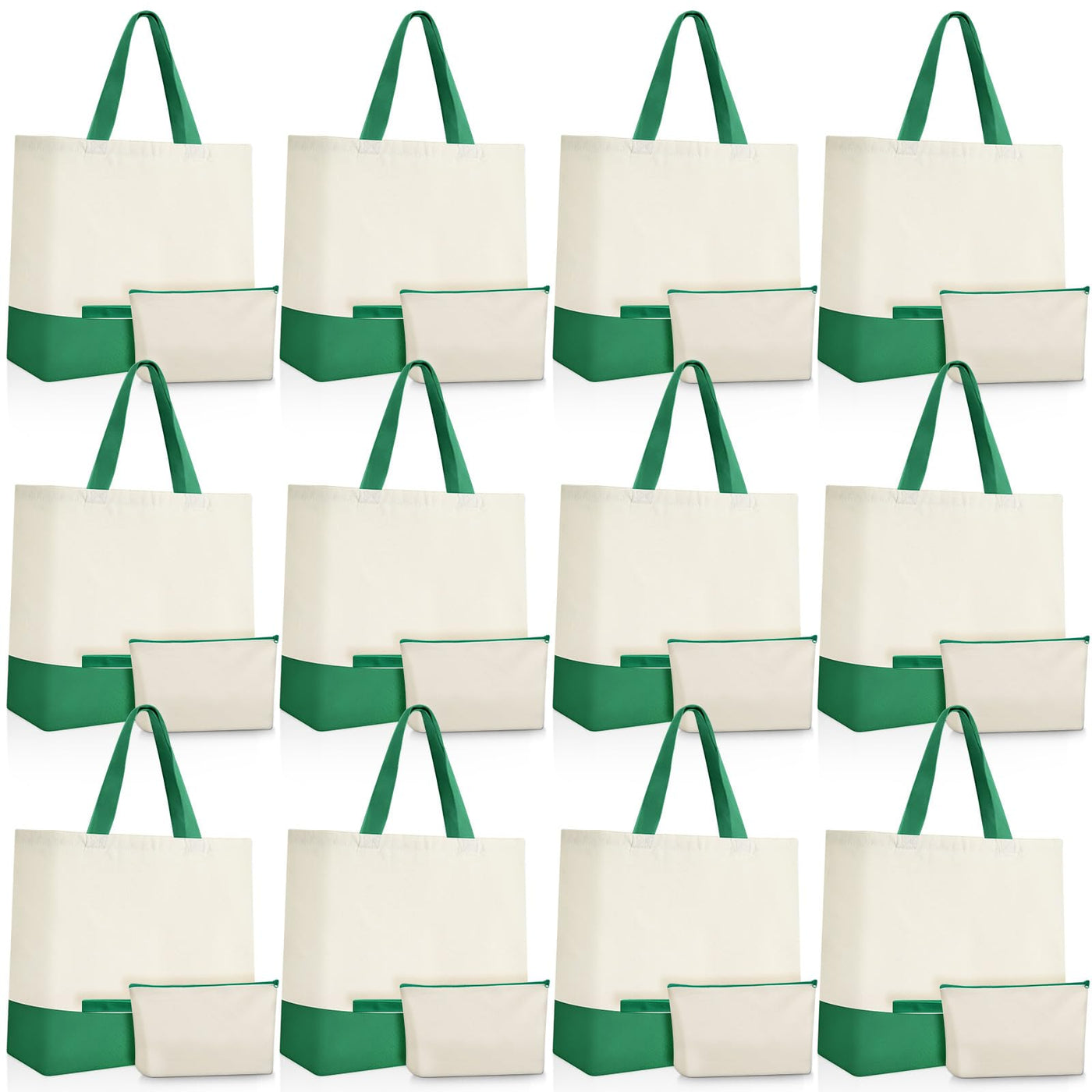 Sanwuta 24 Pcs Canvas Tote Bags Bulk 18.5" Cotton Cosmetic Bags Reusable Shopping Tote with Handles