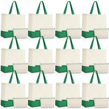 Sanwuta 24 Pcs Canvas Tote Bags Bulk 18.5" Cotton Cosmetic Bags Reusable Shopping Tote with Handles