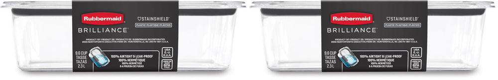 Rubbermaid Brilliance Tritan Plastic Food Storage Containers BPA Free Airtight Lids Ideal for Lunch Meal Prep & Leftovers Set of 5 (3.2 Cup)
