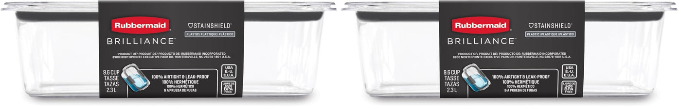 Rubbermaid Brilliance Tritan Plastic Food Storage Containers BPA Free Airtight Lids Ideal for Lunch Meal Prep & Leftovers Set of 5 (3.2 Cup)