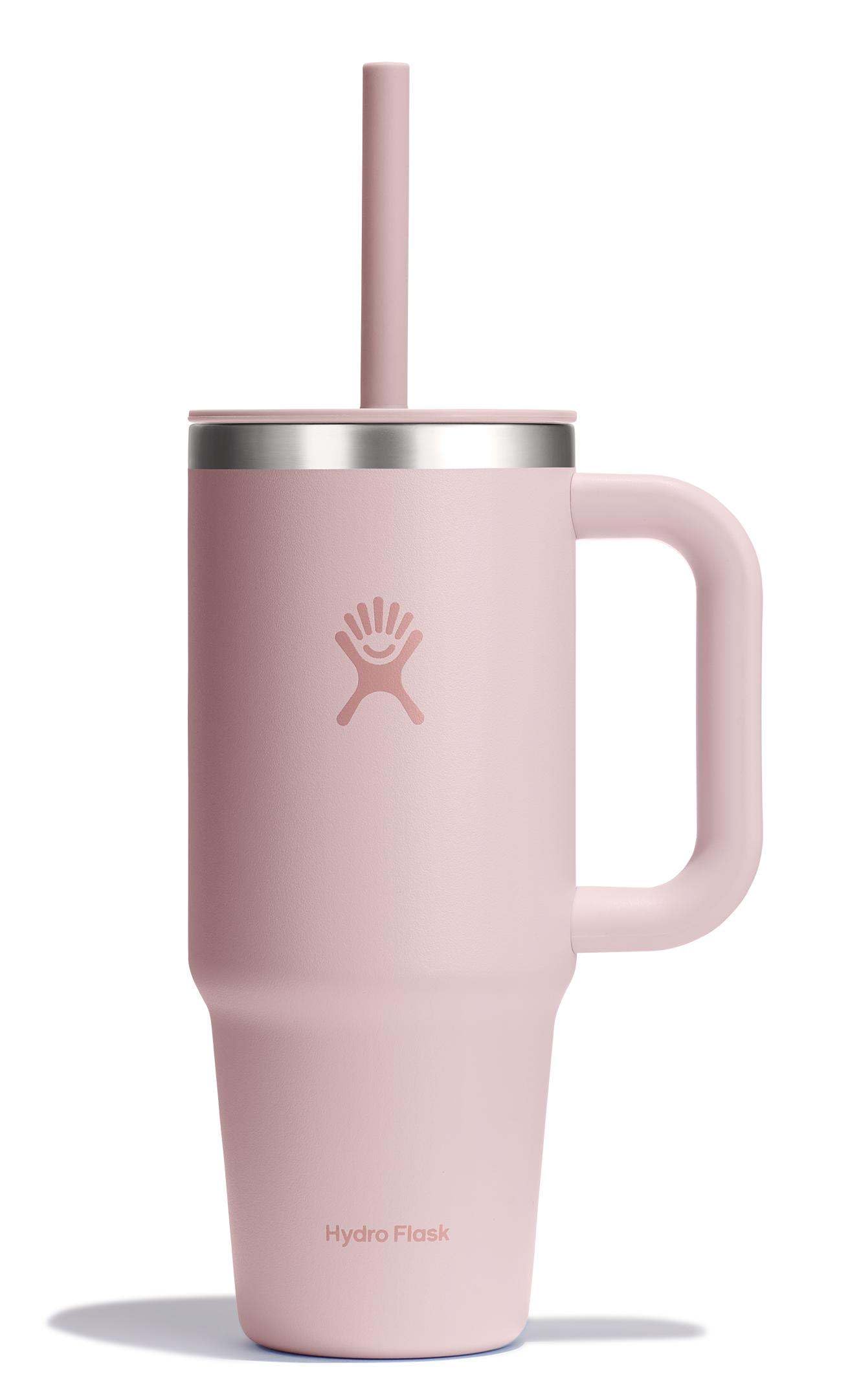 Hydro Flask Travel Tumbler with Handle, Lid and Straw - Insulated Stainless Steel in 32 Oz Trillium