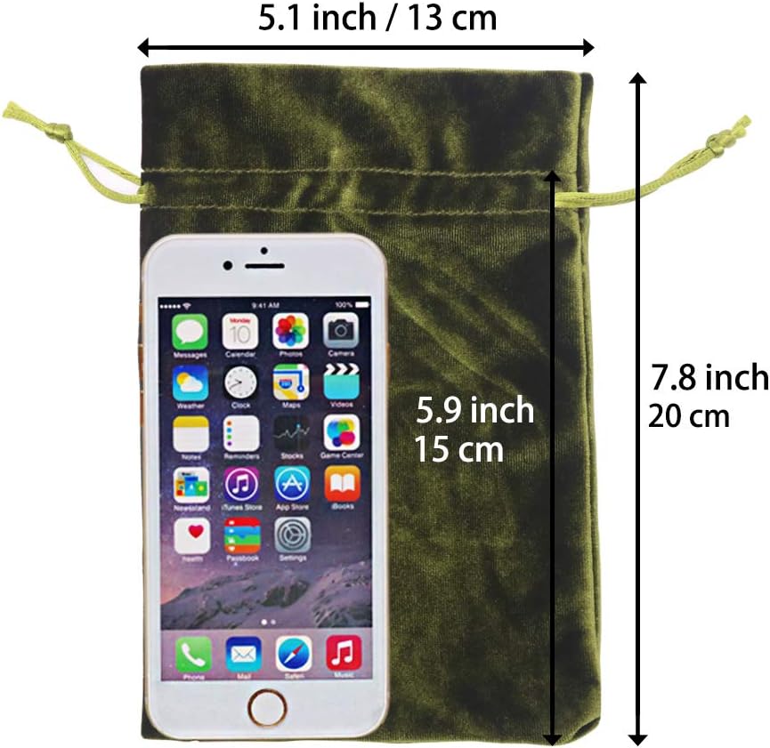 HRX Package Soft Velvet Gift Bags, 5.1x7.8 inch Velvet Drawstring Pouches for Tarot Rune Jewelry Crystal 4 Pack