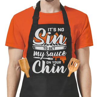 SANDJEST Funny Mens Aprons with Pockets for BBQ Grilling Cooking Grandpa Husband Apron for Birthday Christmas Father's Day