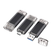 Vansuny 2 Pack 128GB USB C Flash Drive 2 in 1 OTG USB 3.0 + Tape C Memory Stick with Keychain Dual Type C Thumb Drive Photo Stick Jump Drive (Black and Silver)