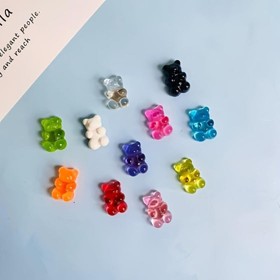 10pcs Gummy Bear Fridge Magnets | Strong Small Cute Fun Decorative | Office Kitchen Locker Whiteboard Organization - hover image