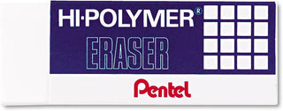 Pentel Hi-Polymer Block Eraser, Large, White, Pack of 3 (ZEH10BP3-K6)