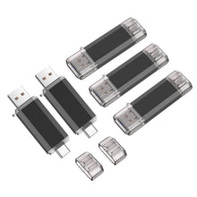 Vansuny 2 Pack 128GB USB C Flash Drive 2 in 1 OTG USB 3.0 + Tape C Memory Stick with Keychain Dual Type C Thumb Drive Photo Stick Jump Drive (Black and Silver)