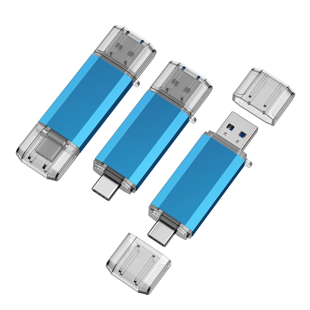 KOOTION USB C Flash Drive 64GB 2 in 1 OTG USB 3.0/Type C Thumb Drive Dual Drive USB C Memory Stick for Smartphone Laptop Tablet PC, Blue
