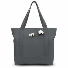 TOPDesign 1 | 3 | 6 | 30 Pack Canvas Tote Bag with an External Pocket, Reusable Grocery Shopping Bag, Top Zipper Closure, Daily Essentials (Black/Natural Pack of 1)
