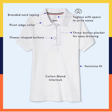 French Toast Girls' Short Sleeve Picot Collar Polo School Uniform Shirt (Standard and Plus)