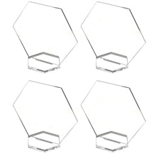 20 Sets 4.5" Hexagon Acrylic Sign Table With Stand Blanks Acrylic Table Numbers for Wedding Party and Food & Beverage Center Decor