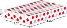 American Greetings Christmas Gift Boxes, Red, White and Silver Christmas Patterns (12-Boxes, 14.75 in. x 9.5 in.)