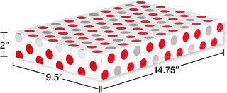 American Greetings Christmas Gift Boxes, Red, White and Silver Christmas Patterns (12-Boxes, 14.75 in. x 9.5 in.)