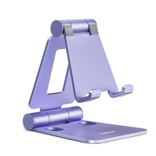 Nulaxy Dual Folding Cell Phone Stand, Fully Adjustable Foldable Desktop Phone Holder Cradle Dock Compatible with iPhone 17 16 15 14 13 12 11 Pro Xs Xs Max Xr X 8, Nintendo Switch, All Phones - Gold