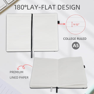 Notebooks Journal for Women Men 12 Pack Bulk Leather Hardcover with Pen Holder A5 160 Pages 100 GSM Thick Paper for Work School Lined Brown