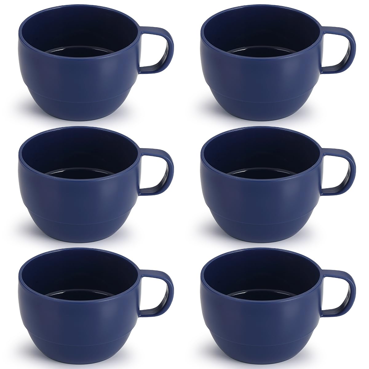 Coffee Mugs Set of 6, Coffee Cups 12oz, Durable Light Weight Plastic Mugs for Home, Outdoor, Picnic, Camping, Idea Birthday Gift