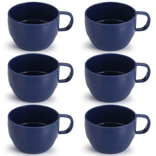 Coffee Mugs Set of 6, Coffee Cups 12oz, Durable Light Weight Plastic Mugs for Home, Outdoor, Picnic, Camping, Idea Birthday Gift