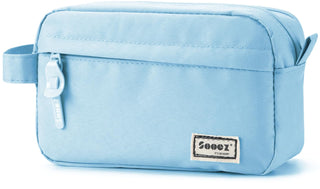 Sooez Original High Capacity Pencil Case, Big Pencil Bag Pouch Box Organizer Pen Case, Aesthetic Supply for Girls Adults, Portable Journaling Supplies with Easy Grip Handle & Loop, Mint Green