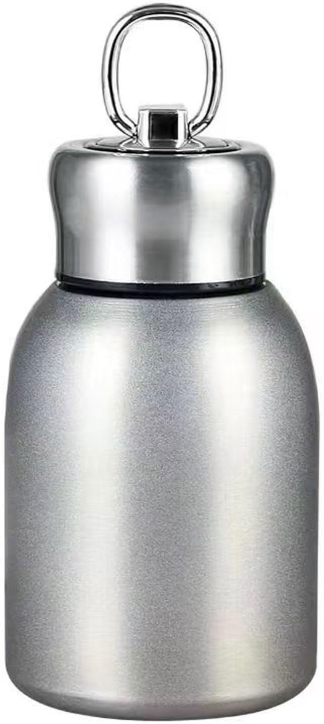 Mini Vacuum Insulated Tumbler Small Stainless Steel Thermal Bottle Water Flask Thermal Cups for Hot and Cold Drinks Travel Coffee Mug 10.2 oz/300ml Silver