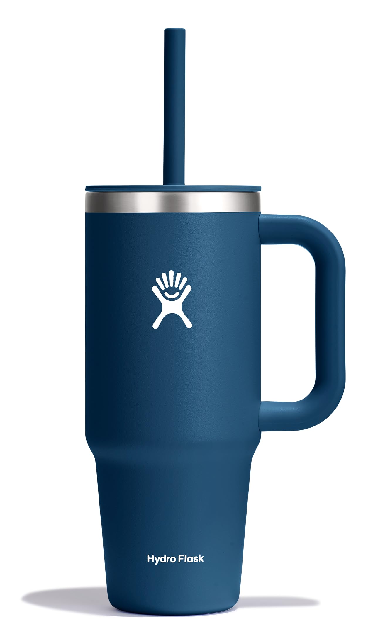 Hydro Flask Travel Tumbler with Handle, Lid and Straw - Insulated Stainless Steel in 32 Oz Trillium