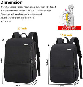 MAXTOP Deep Storage Laptop Backpack Business Anti-theft Backpacks[Water Resistant] College Computer Bookbag Fits 15 Inch Laptop Black