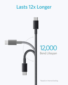 Anker Cable [2 Pack 6ft], USB A to USB C Cable for iPhone 17 Series,Samsung Galaxy S10 S10+, LG V30, Beats Fit Pro and More (Black).
