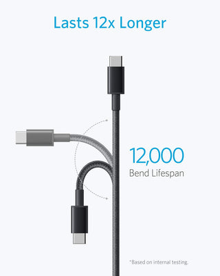 Anker Cable [2 Pack 6ft], USB A to USB C Cable for iPhone 17 Series,Samsung Galaxy S10 S10+, LG V30, Beats Fit Pro and More (Black).