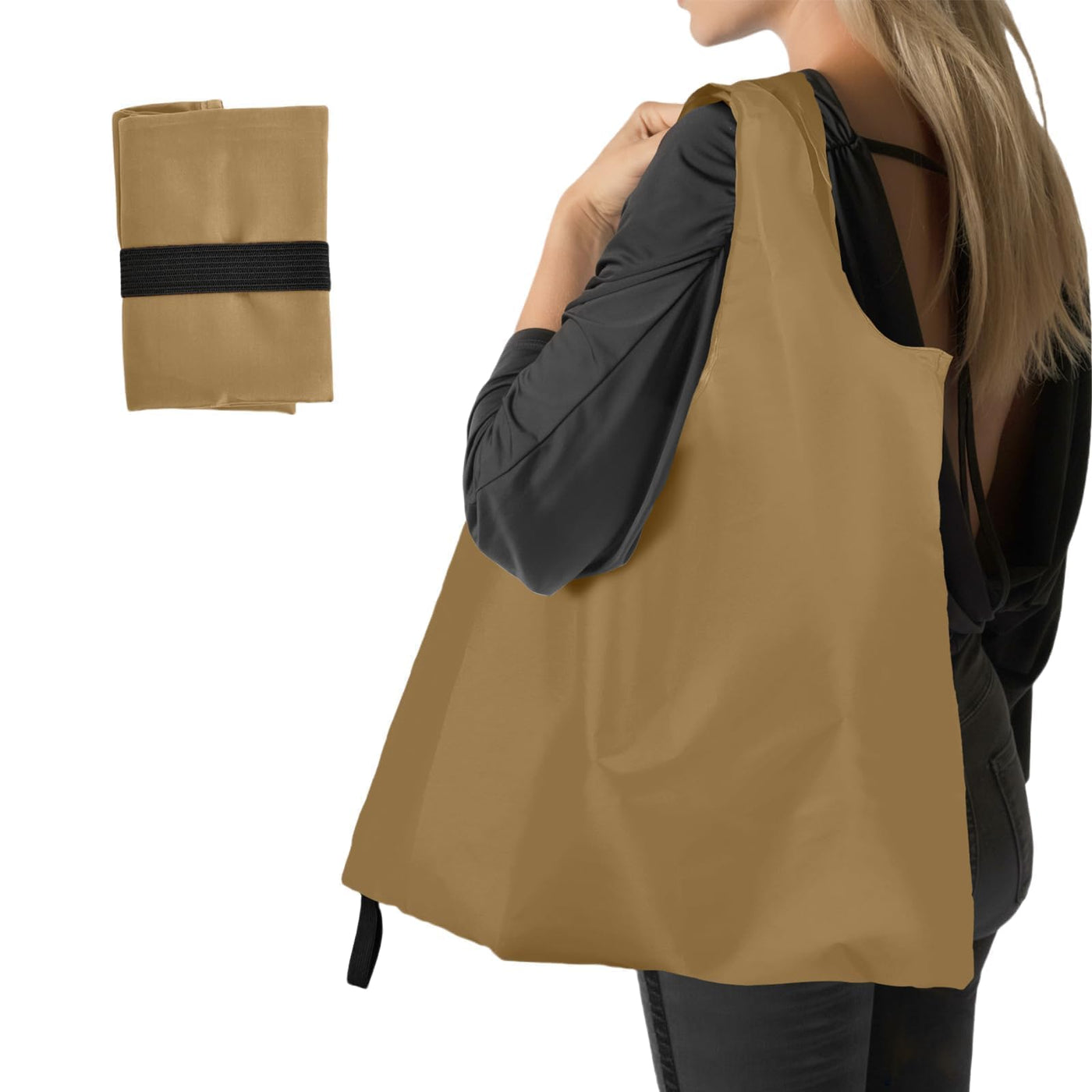 Washable Reusable Grocery Bags, Foldable Reusable Shopping Bags, Polyester Tote, Pocket Size Carrier