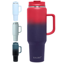EALGRO 40 oz Tumbler with Handle, Insulated Tumblers with Lid and Straw, Large Metal Sports Water Bottle Jug, Thermal Stainless Steel Travel Coffee Mug Cup, Black