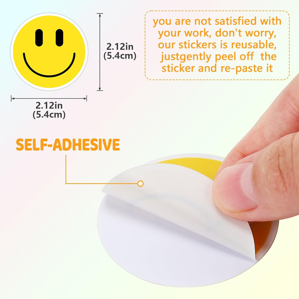 50PCS Smiling Stickers, Cute Water Bottle Stickers for Kids, for Teaching Rewards, Notebooks, Stationery, Luggage, Cartoon PVC Happy Stickers
