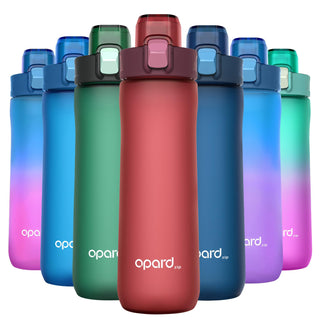 Opard Zip 20oz Plastic Water Bottle Dishwasher Safe, Leakproof Flip-Top Lid, BPA Free Tritan, Wide Mouth Reusable Kids Water Bottle for School Hiking Commuting Outdoor Travel and Gym