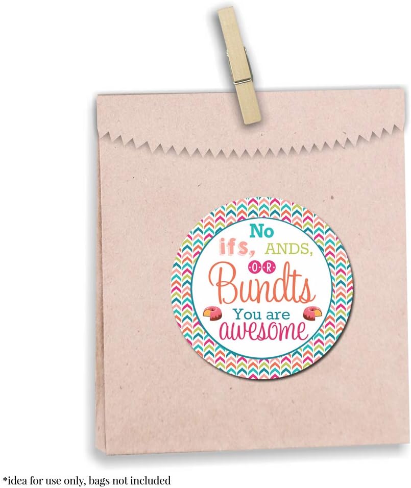 “No IFS, Ands, or Bundts” Teacher, Staff, or Employee Appreciation Thank You Sticker Labels, 40 2" Party Circle Stickers by AmandaCreation, Great for Envelope Seals & Gift Bags…