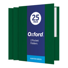 Oxford Twin-Pocket Folders, Textured Paper, Letter Size, Black, Holds 100 Sheets, Box of 25 (57506EE), 8-1/2 x 11