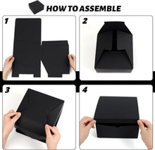 YUEFANBOX Black Gift Boxes with Lids, 8x8x4 inches, 10 Pack – Easy Assemble Bulk Boxes with Bottom Stickers for Groomsmen Proposals, Wedding Favors, Birthdays & Christmas
