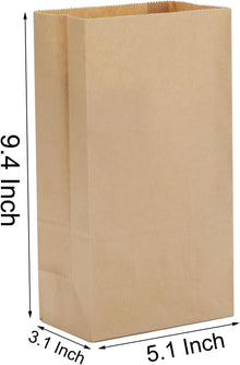 40 Count 4lb Brown Kraft Paper Lunch Bags Disposable Fold Top Bags