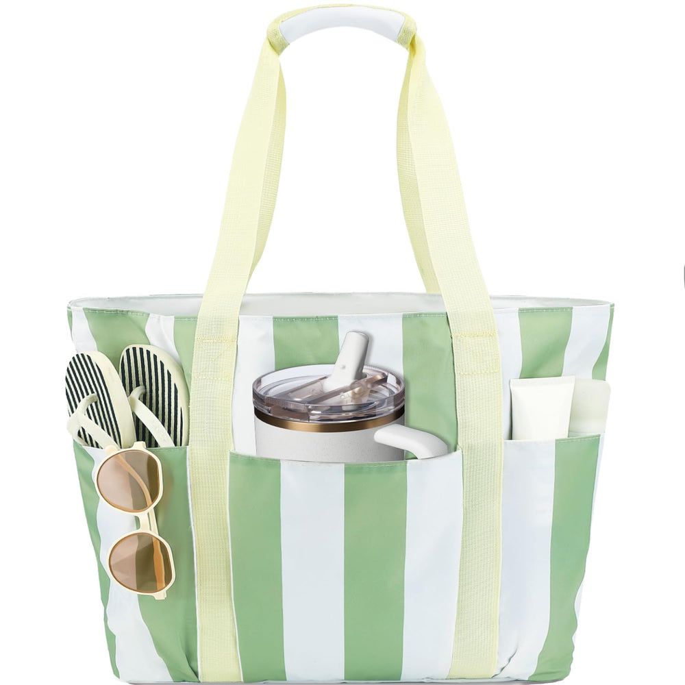 Fammart Mesh Beach Bag for Women, Large Beach Toy Pool Bag with Zipper Pocket, SandProof Cruise Essentials 2026 Family Travel