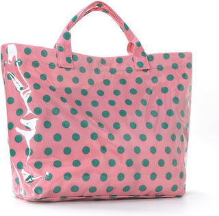 Lushandy PVC Tote Bag Women's Letters Print Hobo Handbag 14L Waterproof Plastic Tote Purse for Work, Beach, Shopping