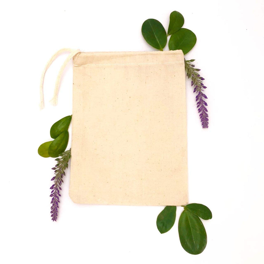 Natural Cotton Reusable Produce Muslin Bags – Multipurpose Drawstring Storage Pouch for Everyday Use (25, 2x3)