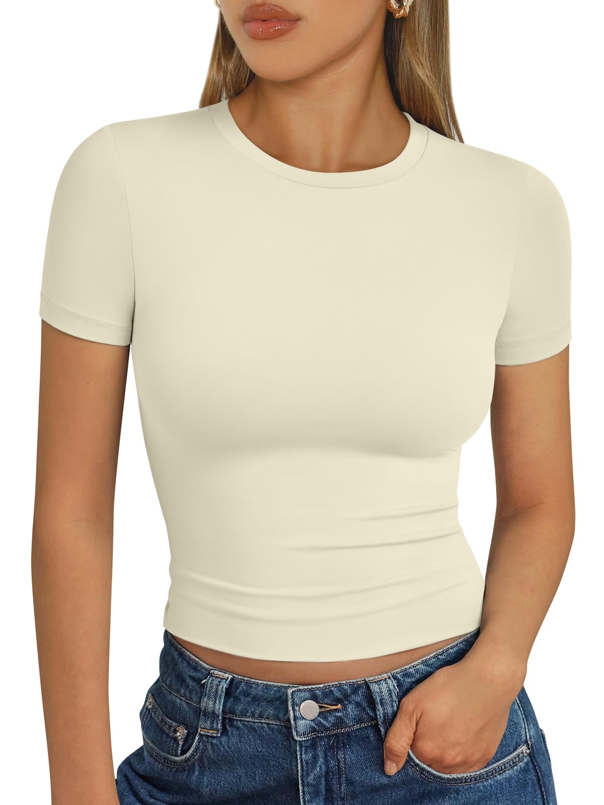 Trendy Queen Womens Short Sleeve T Shirt Buttery Soft Summer Tops Basic Tees