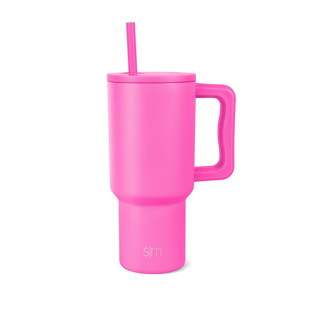 Simple Modern 40 oz Trek Tumbler with Handle and Straw Lid | Cup Holder Friendly Insulated Stainless Steel Travel Mug | Midnight Black