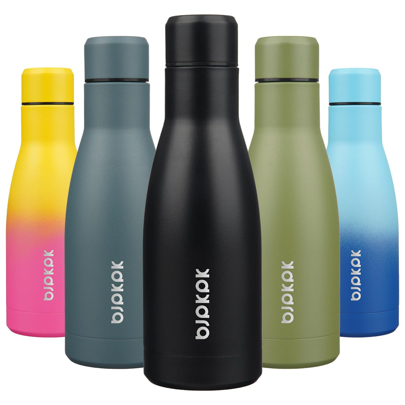 BJPKPK 17oz Insulated Water Bottles Stainless Steel Sports Water Bottles Keep Cold and Hot for Travel Dishwasher Safe,Olive Green