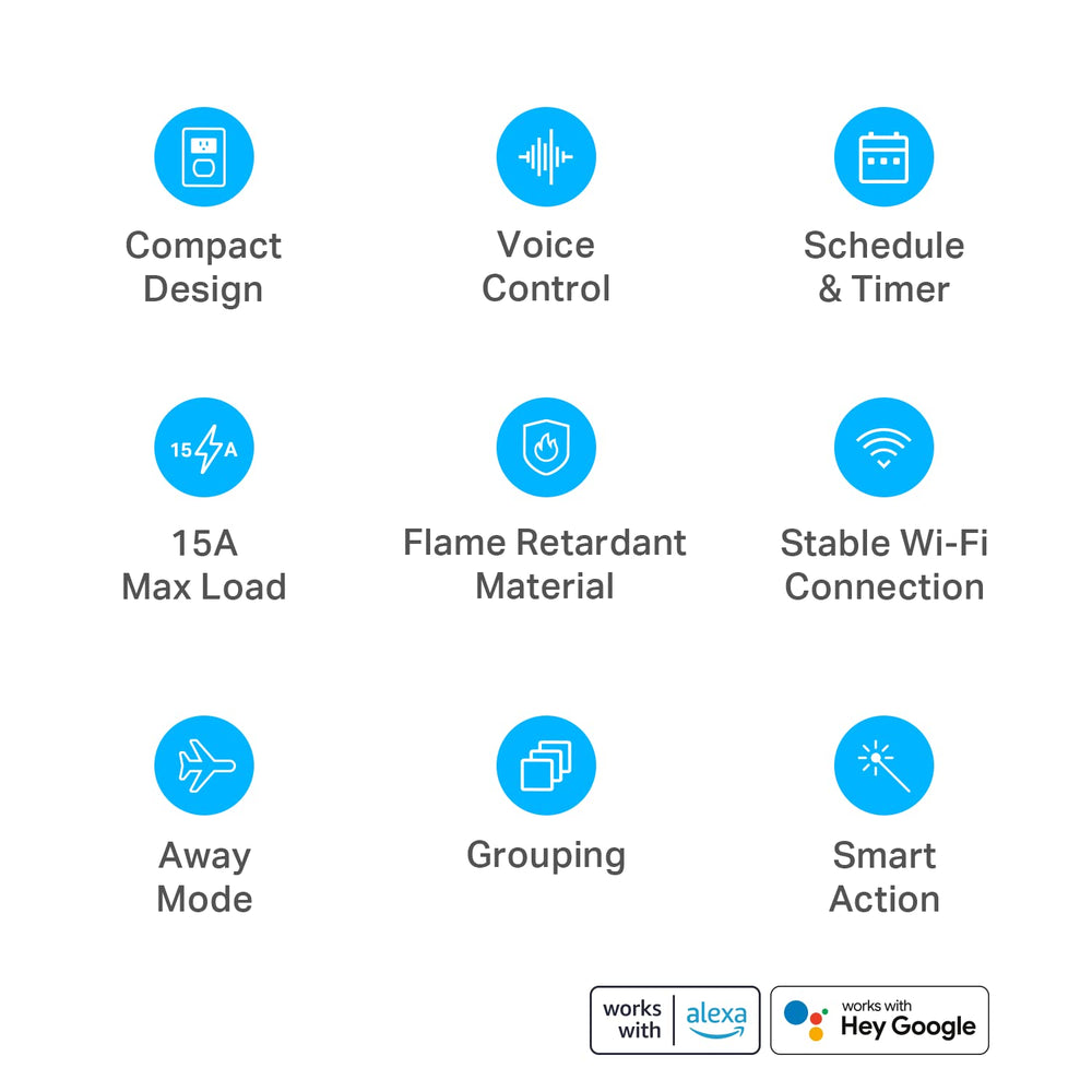Kasa Smart Plug Ultra Mini 15A, Smart Home Wi-Fi Outlet Works with Alexa, Google Home, No Hub Required, UL Certified, 2.4G WiFi Only, 2 Count (Pack of 1)(EP10P2) , White