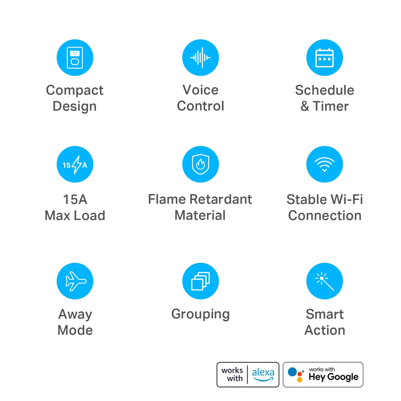 Kasa Smart Plug Ultra Mini 15A, Smart Home Wi-Fi Outlet Works with Alexa, Google Home, No Hub Required, UL Certified, 2.4G WiFi Only, 2 Count (Pack of 1)(EP10P2) , White