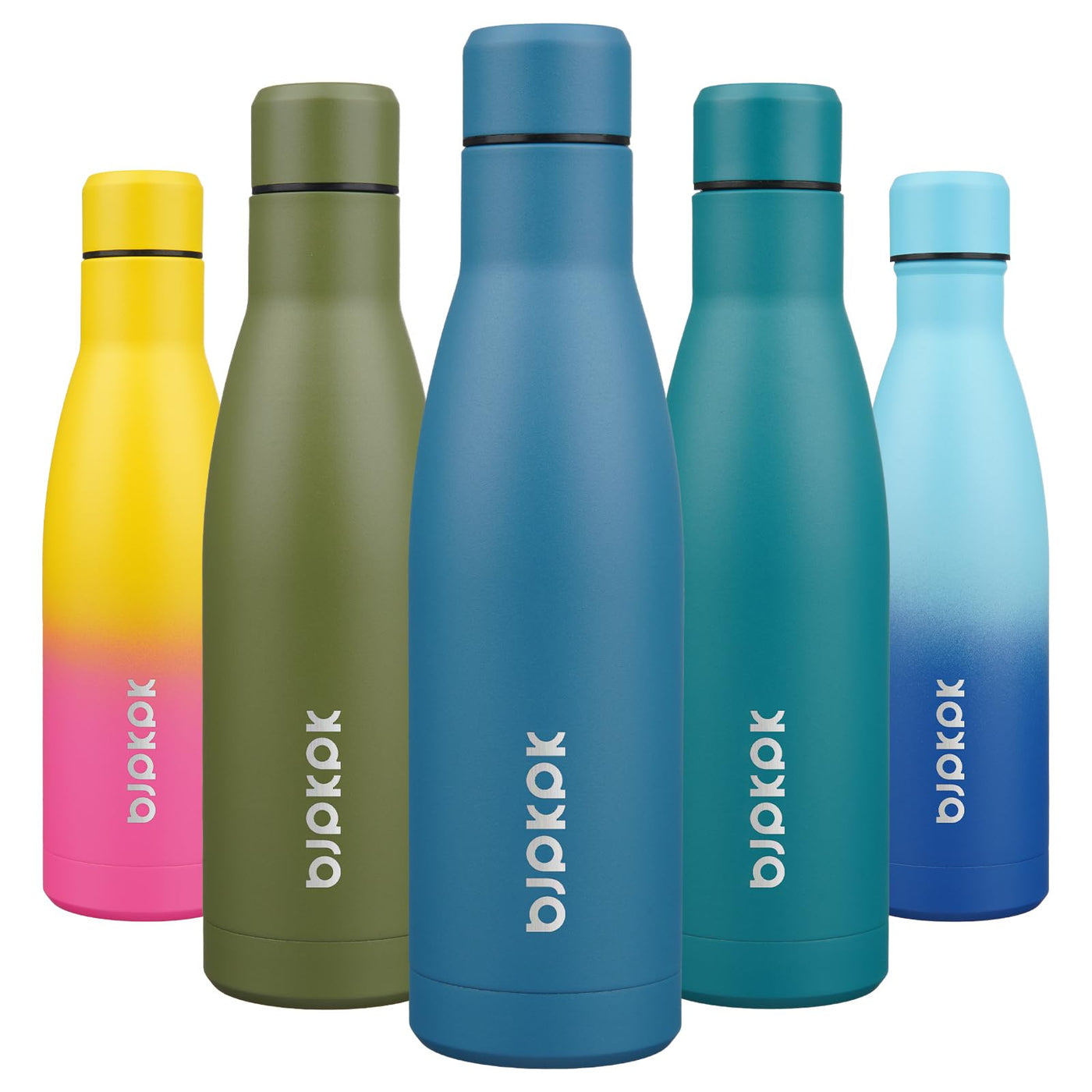 BJPKPK 17oz Insulated Water Bottles Stainless Steel Sports Water Bottles Keep Cold and Hot for Travel Dishwasher Safe,Olive Green