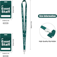 Event Staff Lanyards 25pcs - Reusable & Flexible PVC ID Badges for Office, School, Events,Durable Anti-Bend Plastic Cards for Exhibition Guests by OSTENBIG (Green)